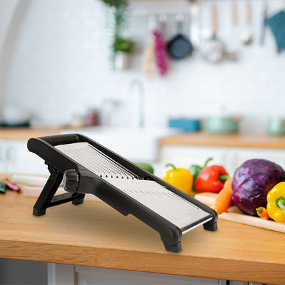 Mandoline Food Slicer – Stainless Steel Vegetable & Fruit Cutter with 5 Adjustable Blades, Julienne Grater & Peeler with Food Holder