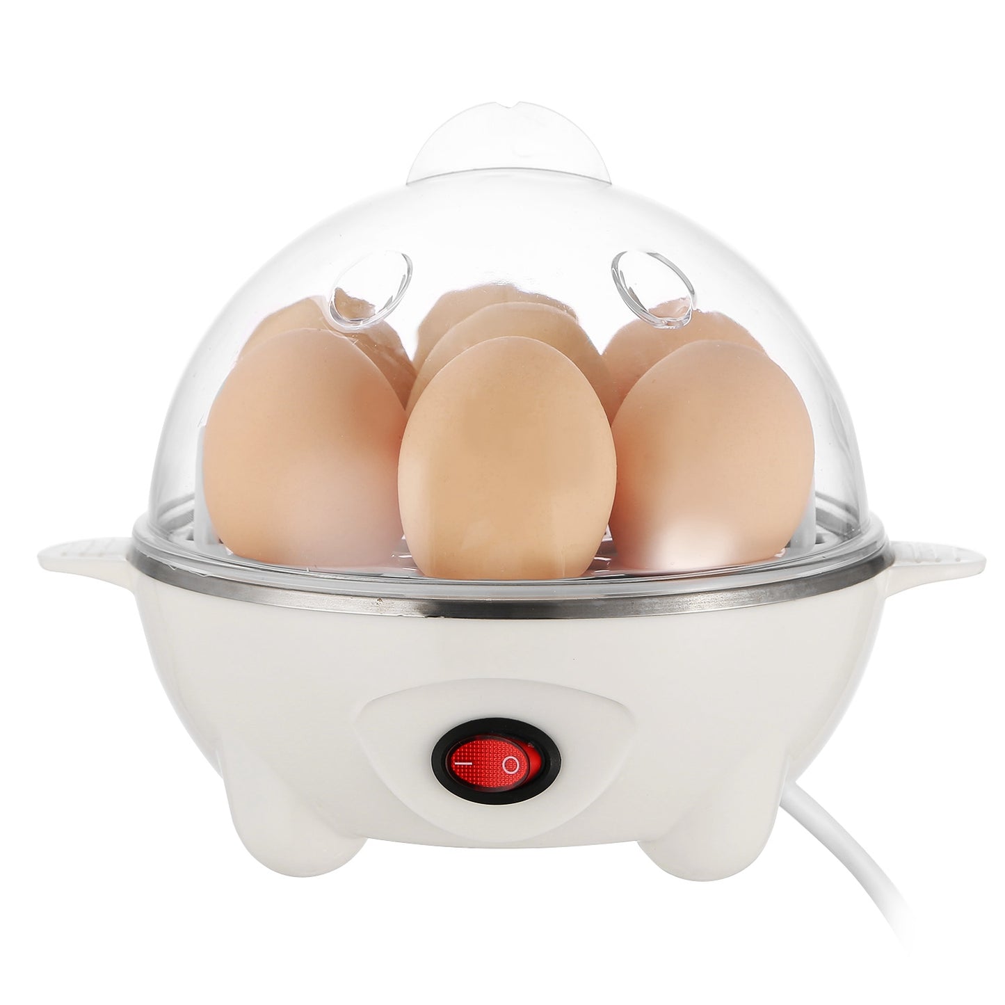 1Pc Electric Egg Cooker – 7-Egg Capacity Hard-Boiled Egg Maker with Auto-Off & Measuring Cup, Perfect for Steamed Vegetables, Seafood, and Dumplings