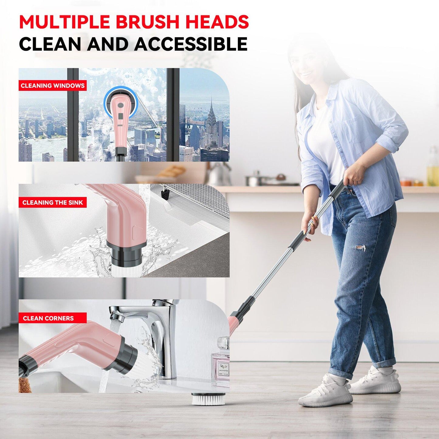 Electric Spin Scrubber Brush – Cordless, Rechargeable Deep Cleaning Tool for Bathroom, Kitchen, Tile & Hard Surfaces