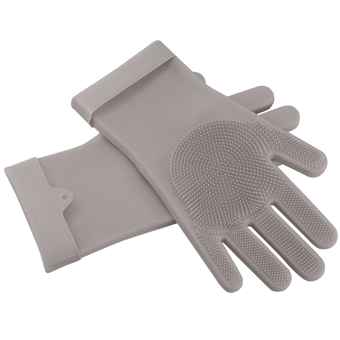Silicone Cleaning Gloves with Built-In Brush – Heat Resistant Dishwashing & Pet Scrubbing Gloves (1 Pair)