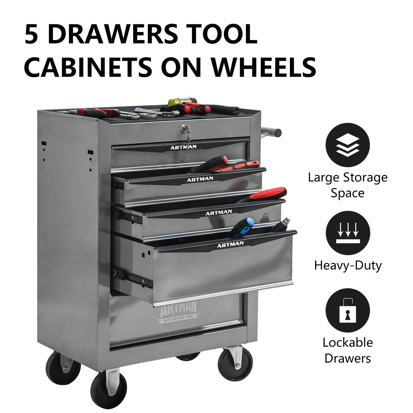 tool chest with wheels and lock garage organizer
