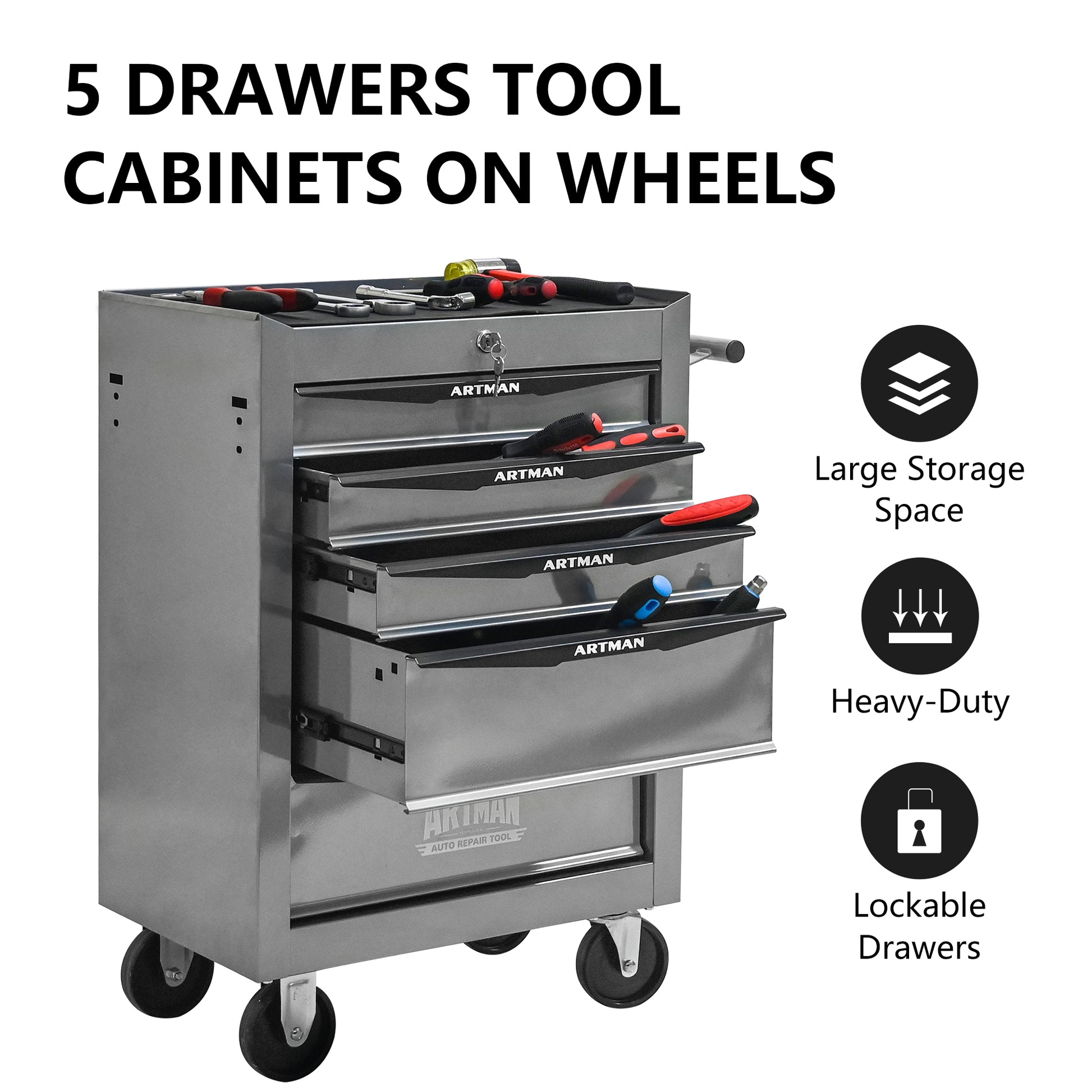 tool chest with wheels and lock garage organizer