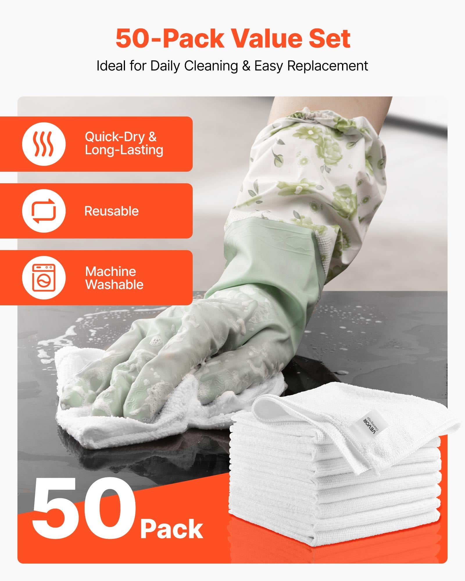 microfiber cloth cleaning kitchen counter absorbent