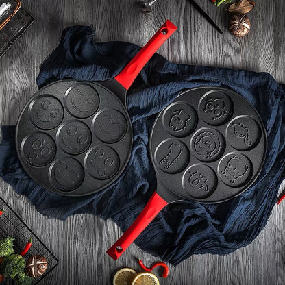 Aluminum Alloy Frying Pan Non-stick Seven-hole Breakfast pan