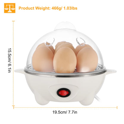 1Pc Electric Egg Cooker – 7-Egg Capacity Hard-Boiled Egg Maker with Auto-Off & Measuring Cup, Perfect for Steamed Vegetables, Seafood, and Dumplings