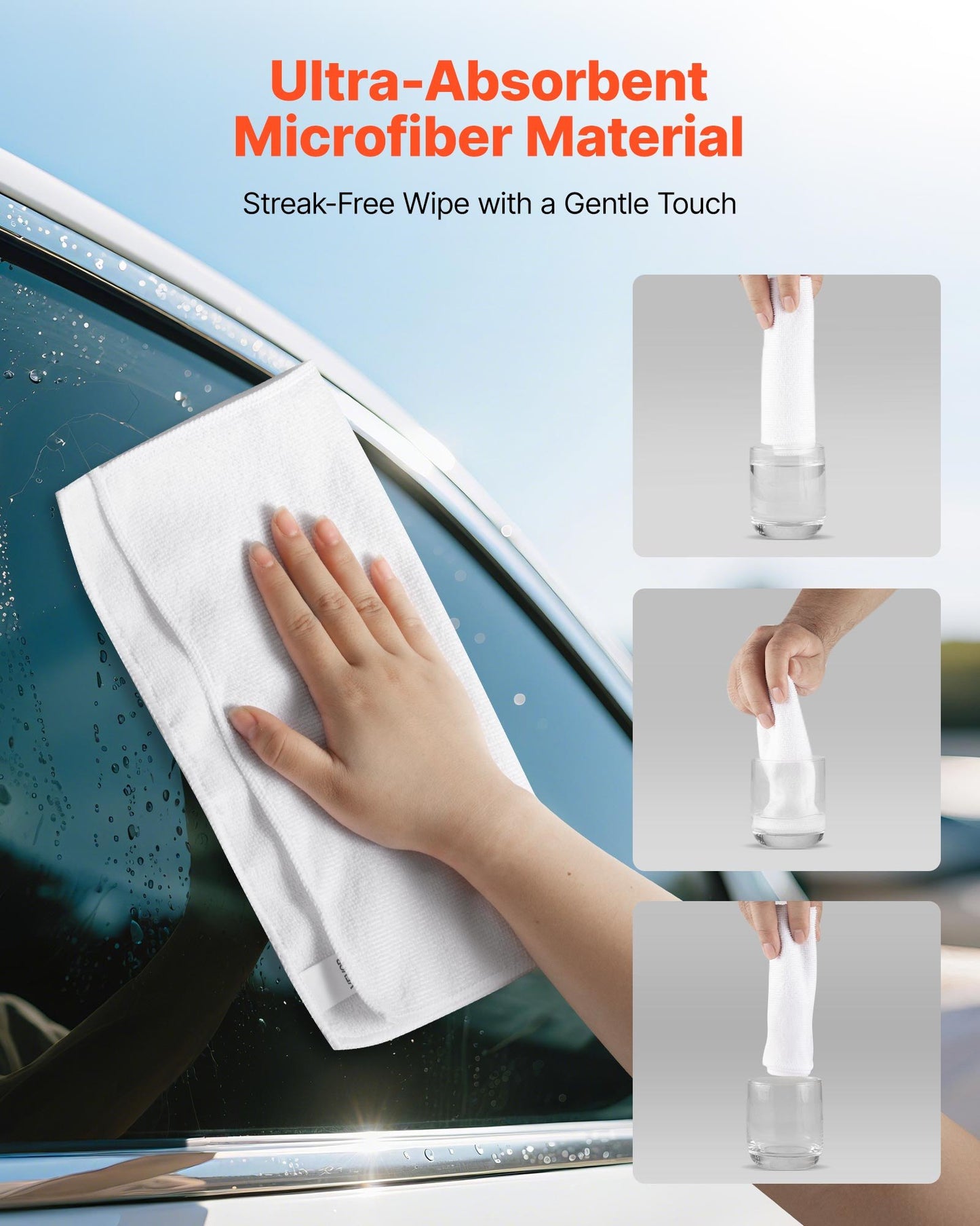 50 Pack Microfiber Cleaning Cloths 12x12 Inch – Lint-Free, Scratch-Free, Ultra Absorbent Towels for Car, Kitchen, Glass & Home Cleaning