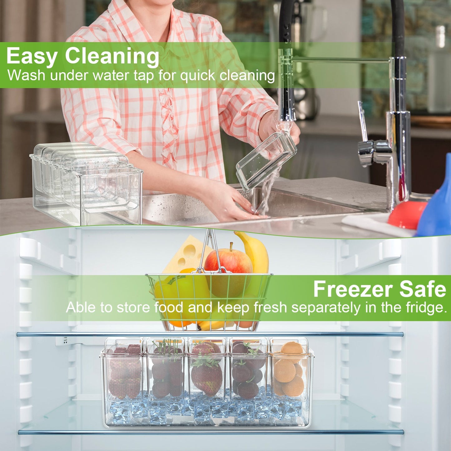 Ice Chilled Condiment Caddy Serving Tray – 1 Set Salad Platter with 5 Removable Containers, Lids, Tongs & Sporks