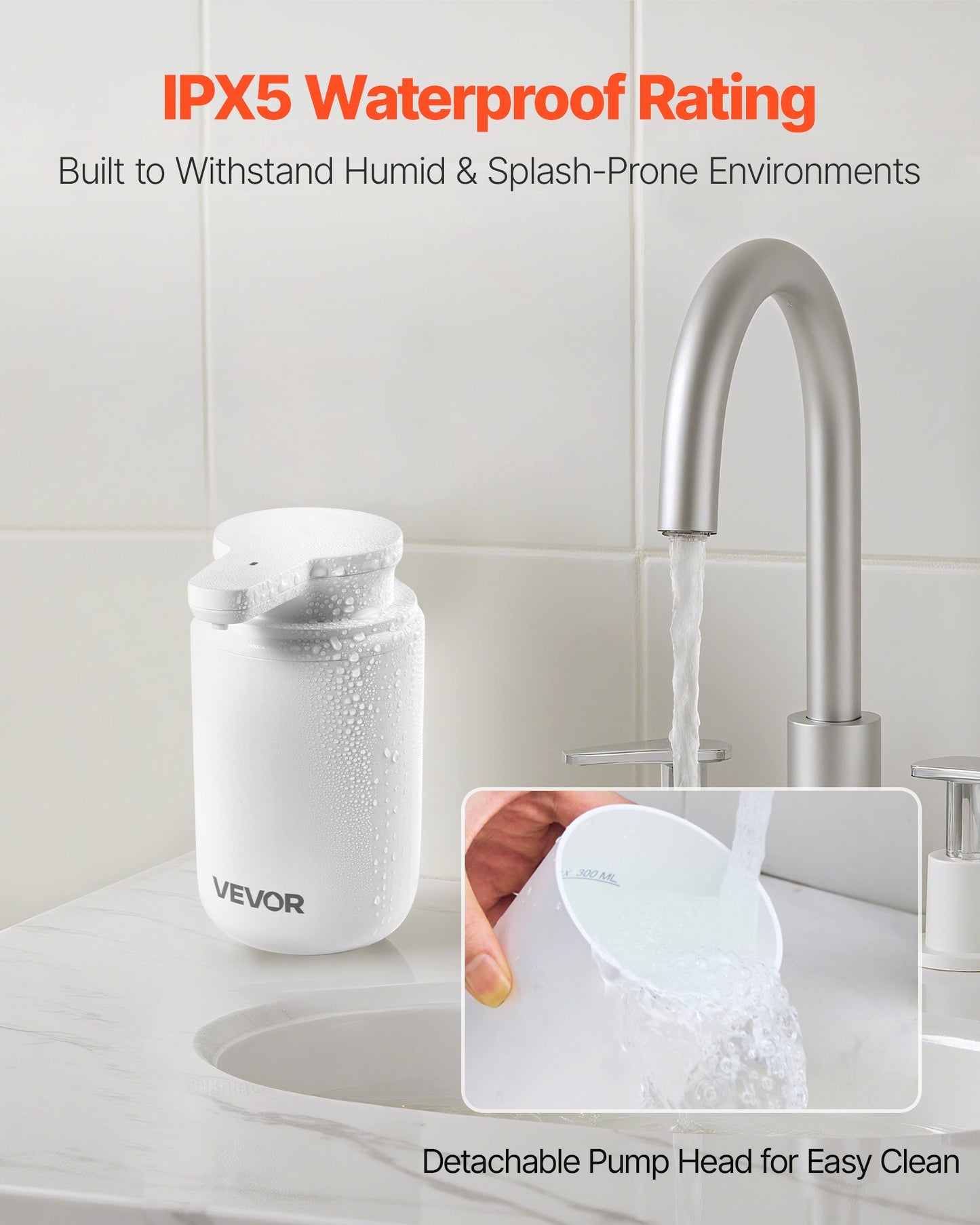 Touchless Automatic Soap Dispenser 300ml – Rechargeable Hand Soap Pump with Adjustable Levels & LED Indicator for Bathroom & Kitchen