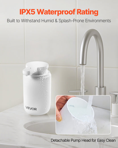 Touchless Automatic Soap Dispenser 300ml – Rechargeable Hand Soap Pump with Adjustable Levels & LED Indicator for Bathroom & Kitchen