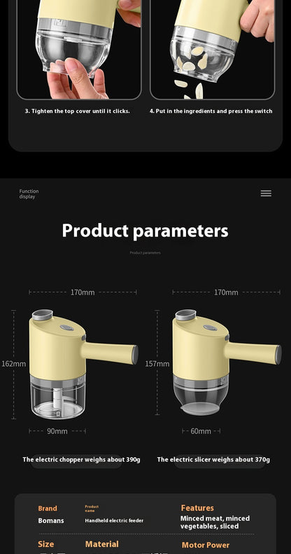Wireless Garlic Grinder Electric Knife Mill